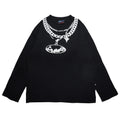 Chambre - Waffle Long Sleeves Neck Glitz Black
