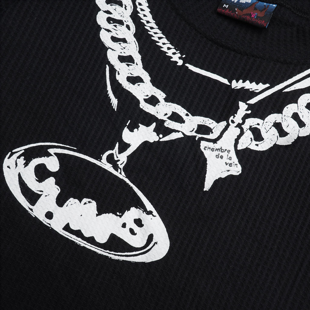 Chambre - Waffle Long Sleeves Neck Glitz Black