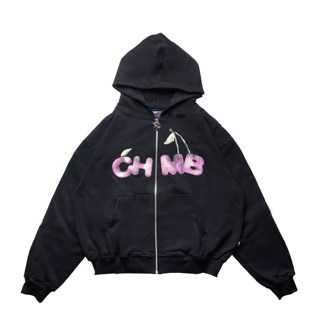 Chambre - Boxy Zipped Hoodie Banerry Black