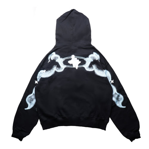 Chambre - Boxy Hoodie Fiery Sky Black