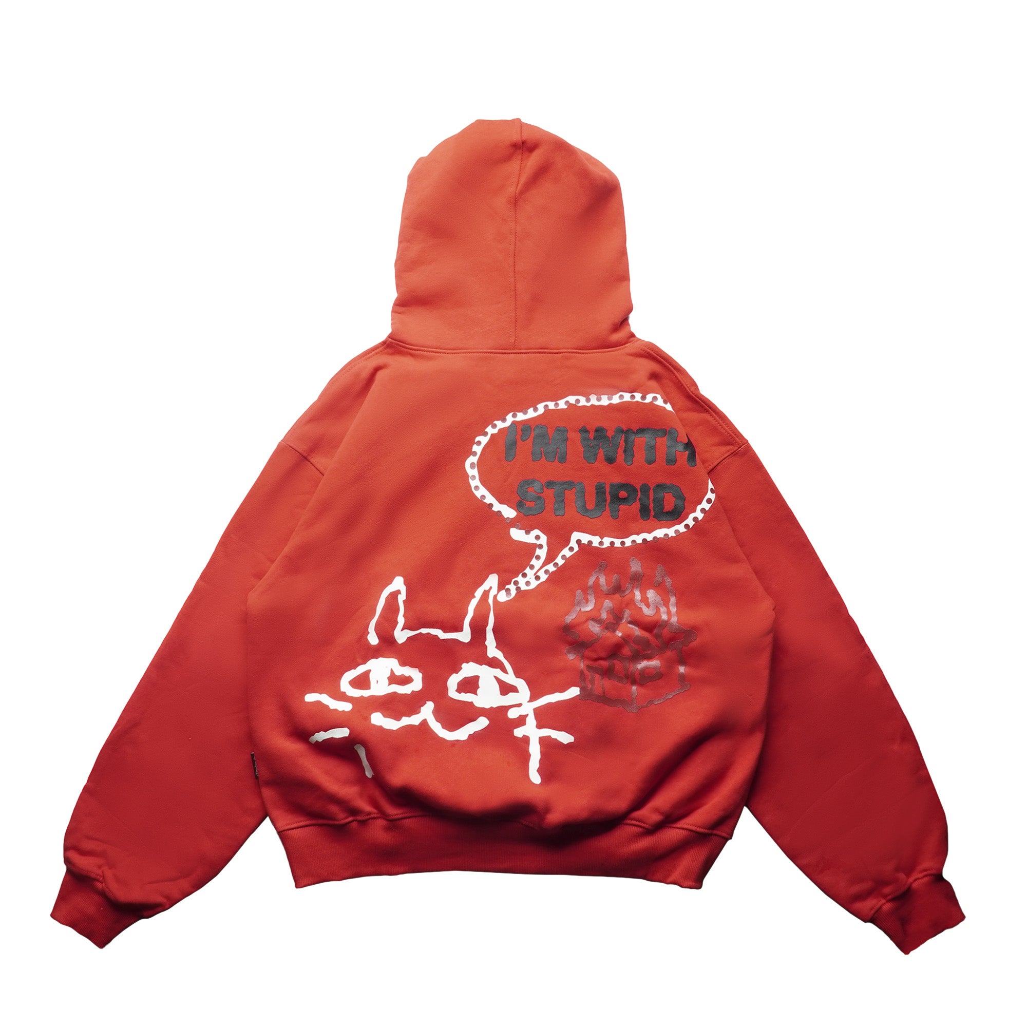 Chambre - Boxy Hoodie I'm With Stupid Red