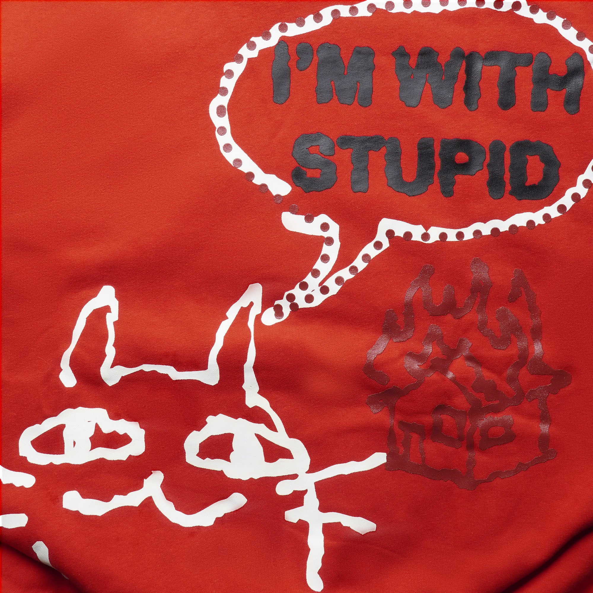 Chambre - Boxy Hoodie I'm With Stupid Red