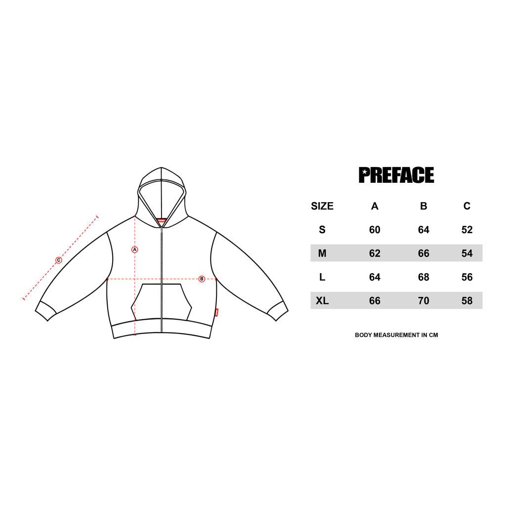 Preface - BORN2WEAR Zip Hoodie White