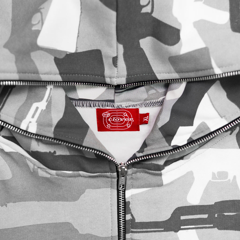99 Clover - "CAMO V2" FULL ZIP UP ( SNOW)
