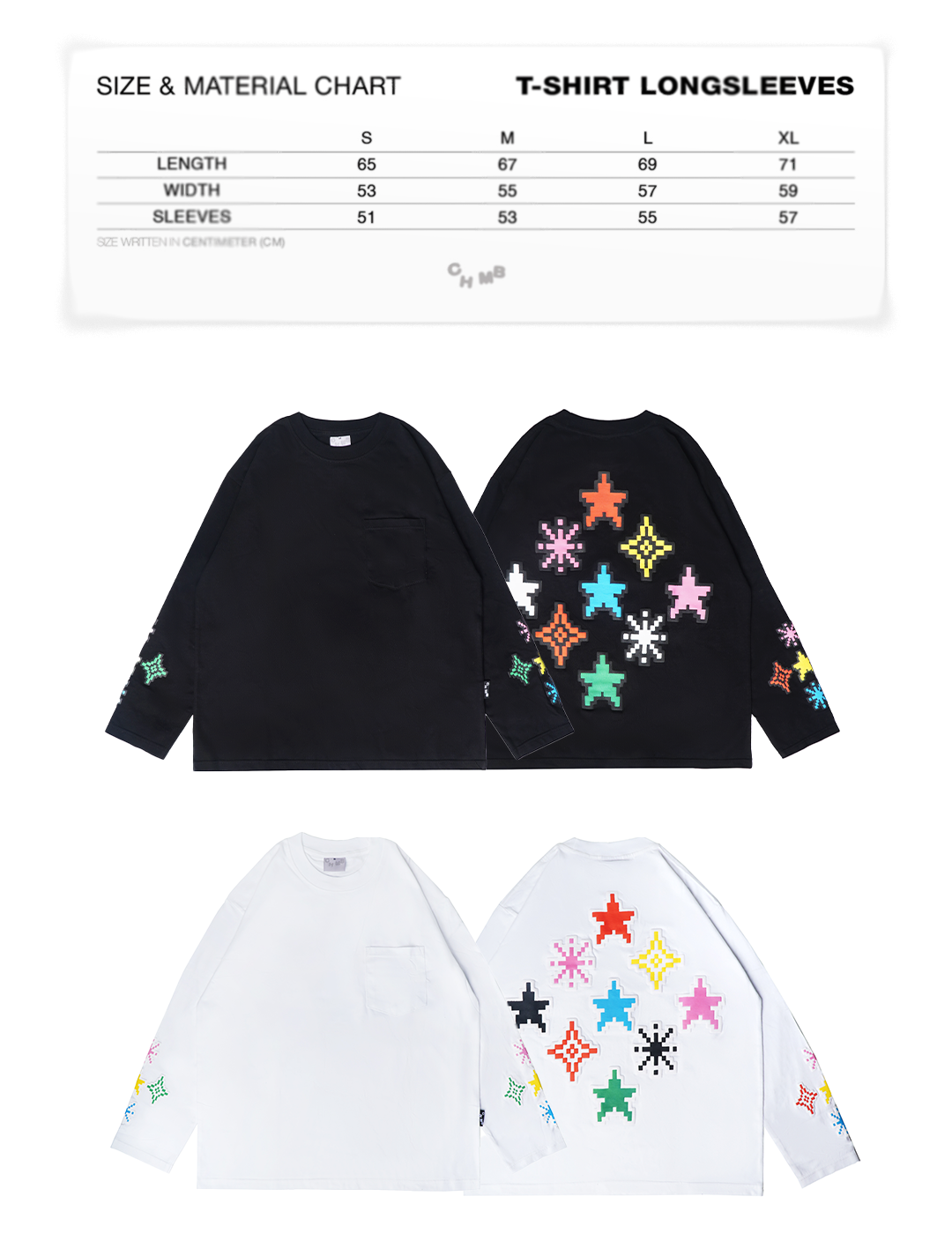 Chambre - Longsleeves Tetris Colored Black