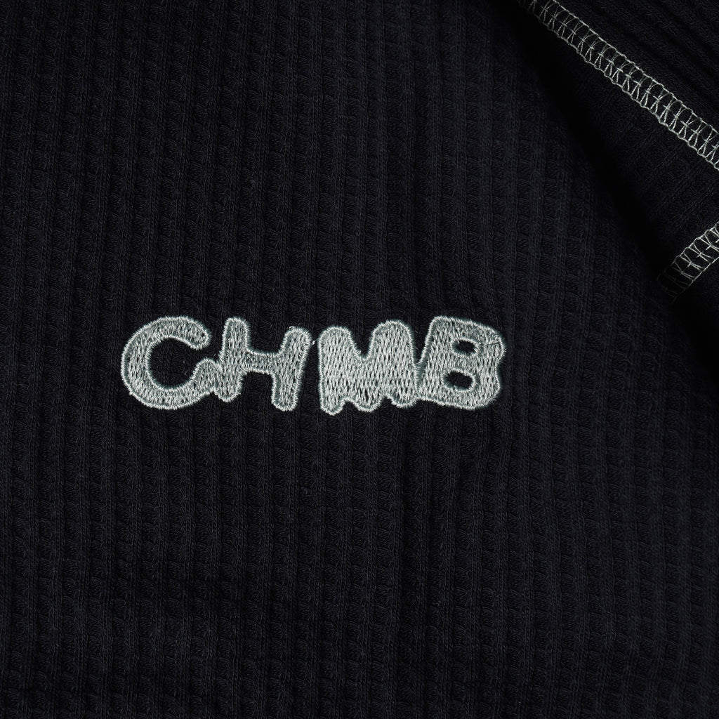 Chambre - Longsleeve Waffle Greenline Black