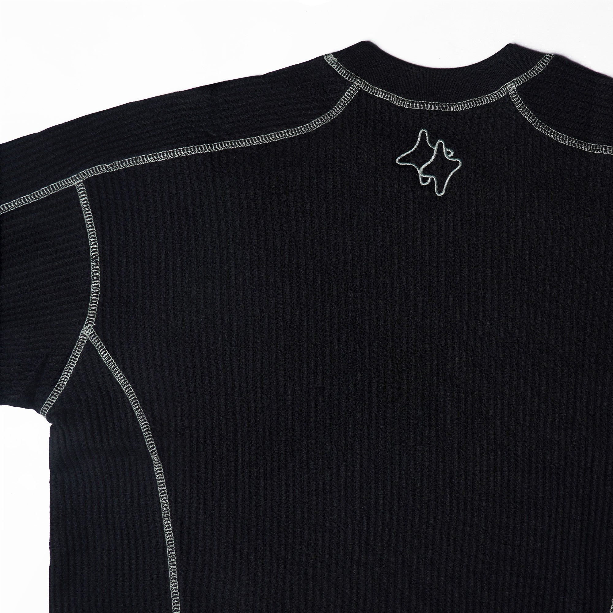 Chambre - Longsleeve Waffle Greenline Black