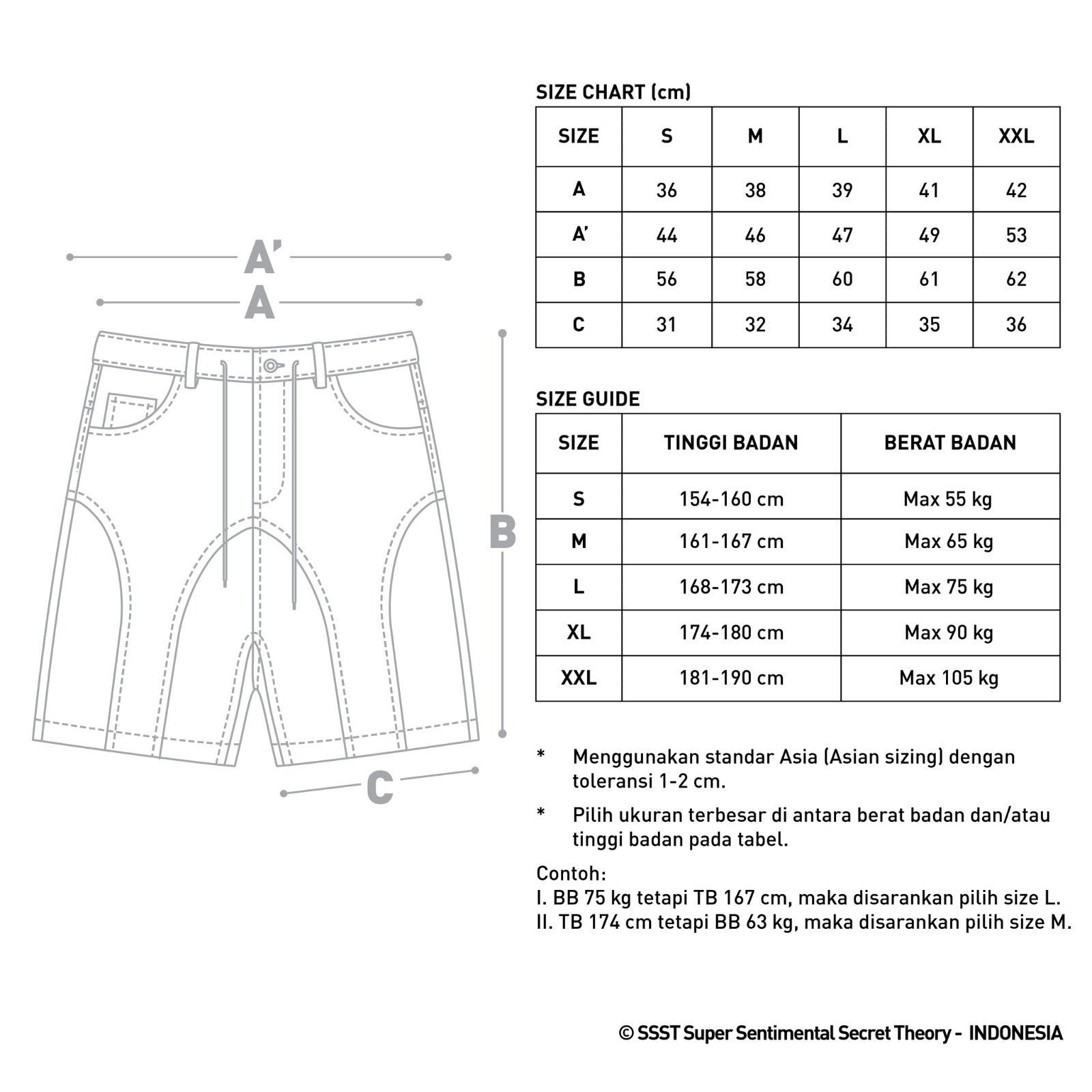 SSST x Lique - Baggy Short Denim Pants Washed Black