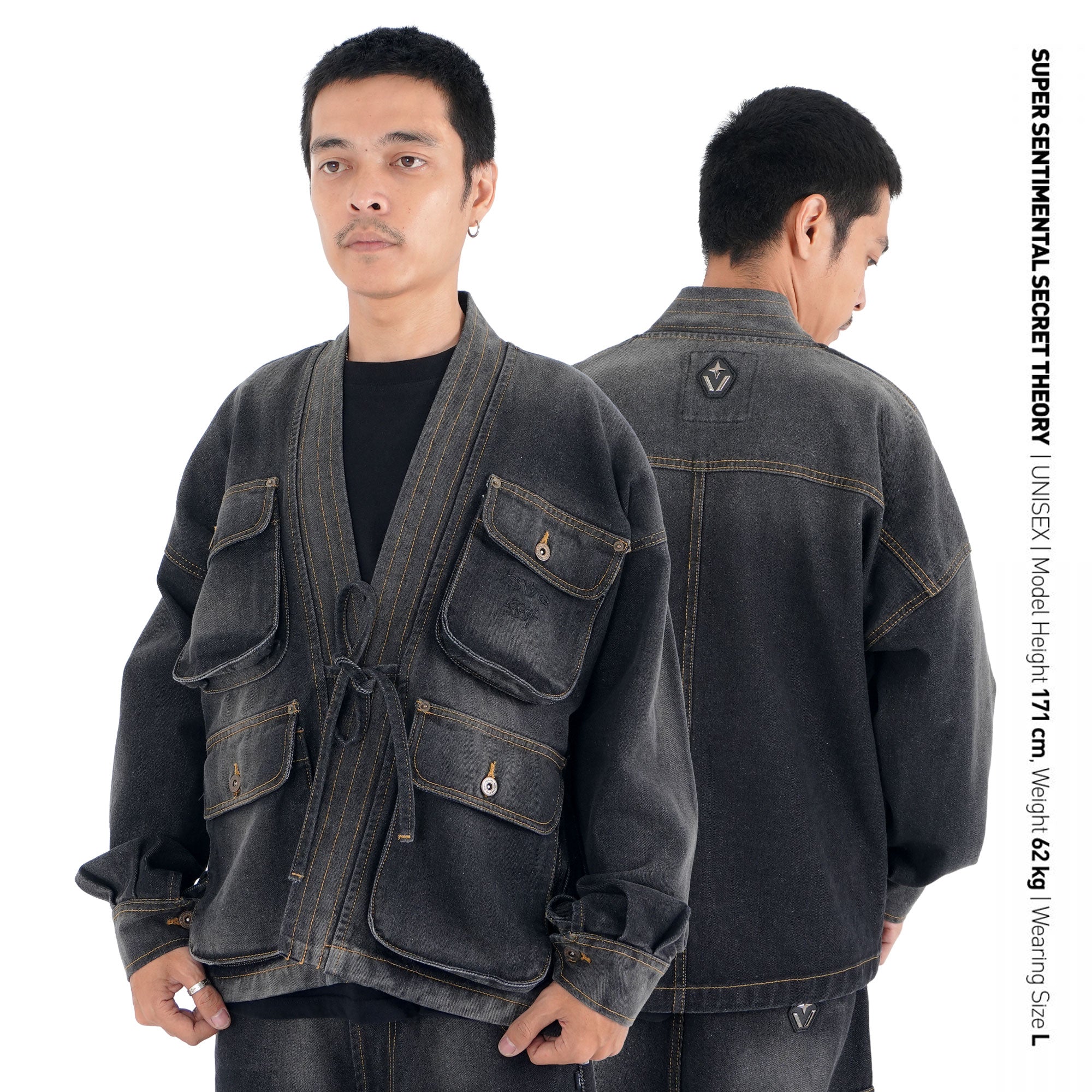 SSST x SVG - The Washed Black Astral Furi Kimono