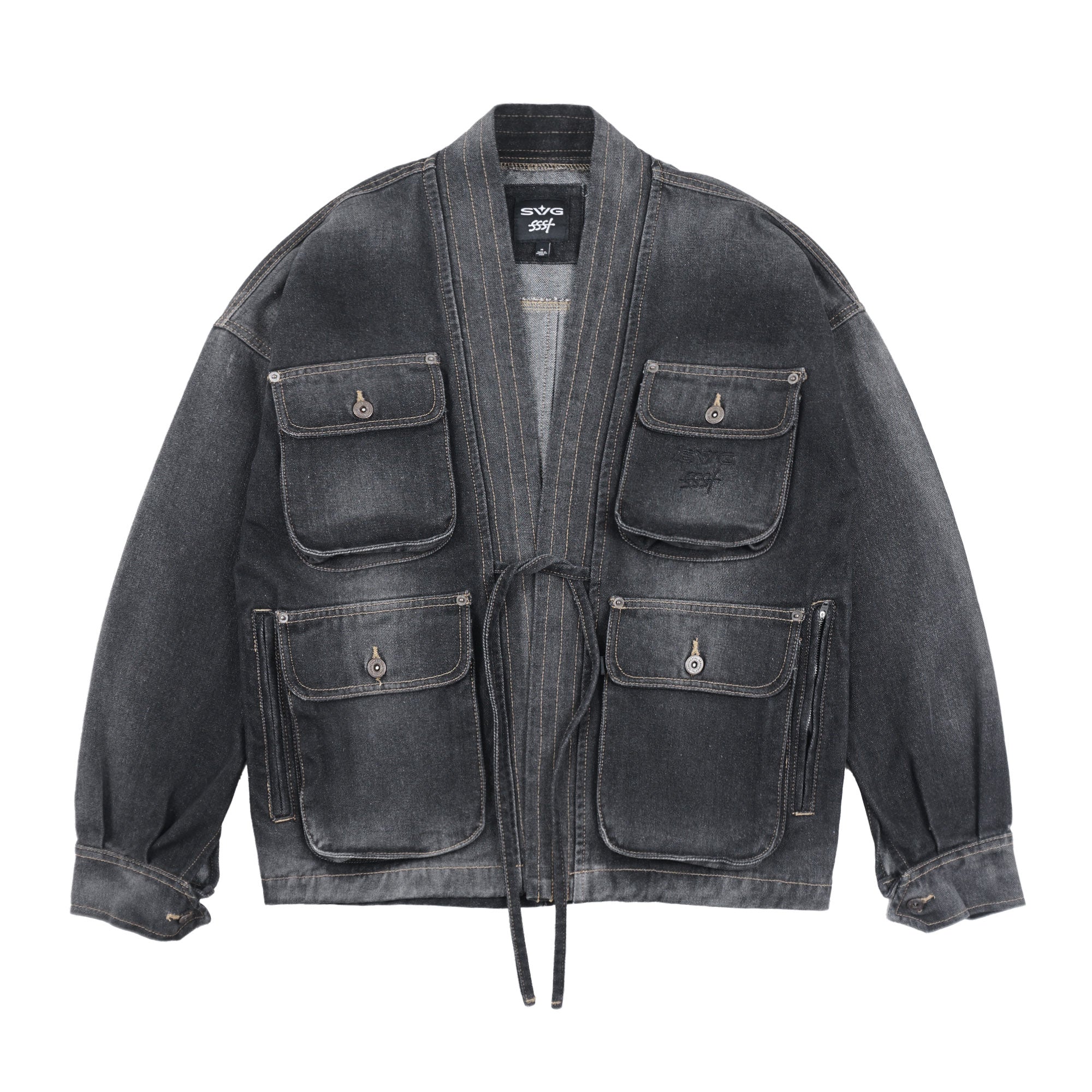 SSST x SVG - The Washed Black Astral Furi Kimono